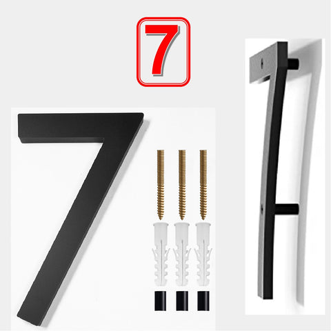 Modern Floating 125mm House Numbers Letter Box Numbers -Number 7