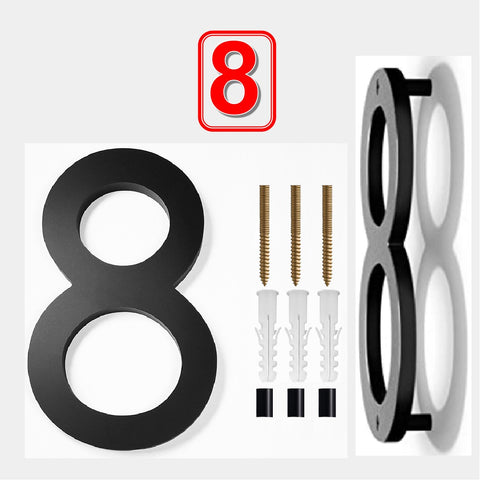 Modern Floating 125mm House Numbers Letter Box Numbers -Number 8