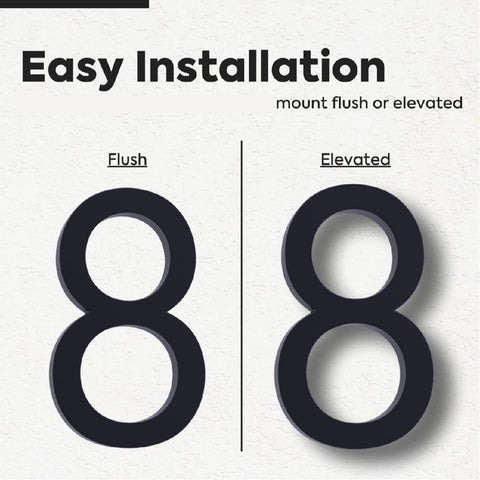 Modern Floating 125mm House Numbers Letter Box Numbers -Number 6