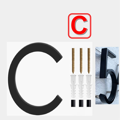 Modern Floating 125mm House Numbers Letter Box Numbers -Letter C