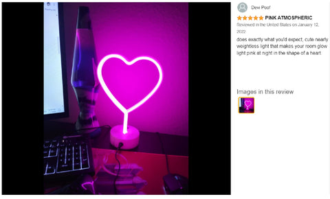 Neon Sign LED light Table Pink Heart Lamp Desk Bedside Lamp Night lights Heart