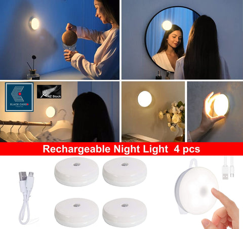 4Packs Rechargeable Touch Light Led Night Light Touch Dimmable Lamp