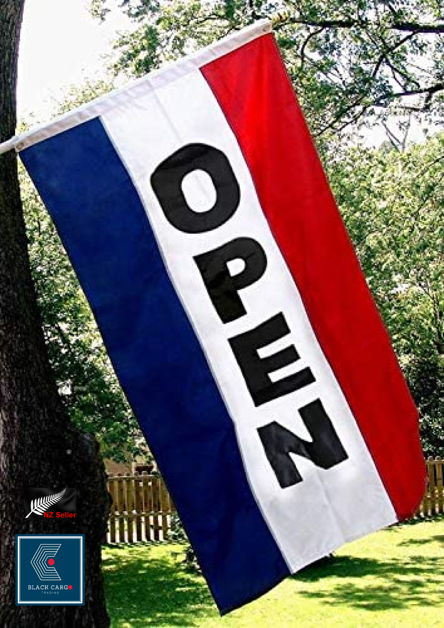 OPEN Sign Flag Open Flag for Businesses 2 Brass Grommets 90cm x 150cm ...