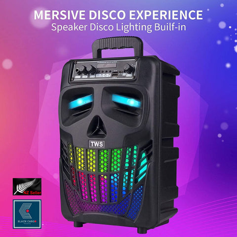 Portable Rechargeable Bluetooth Party Speakers 8inch Stereo With Microphone
