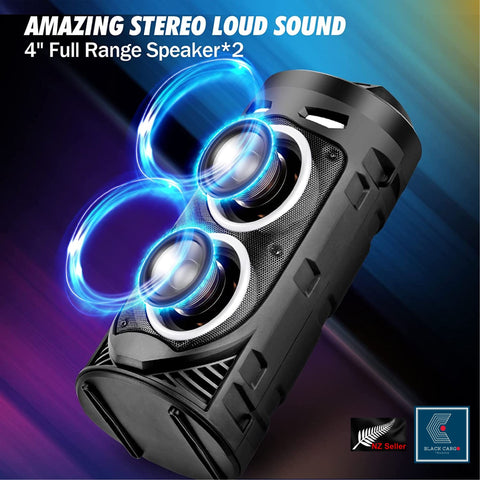 Portable Rechargeable Bluetooth Party Speakers With Microphone LED Lights