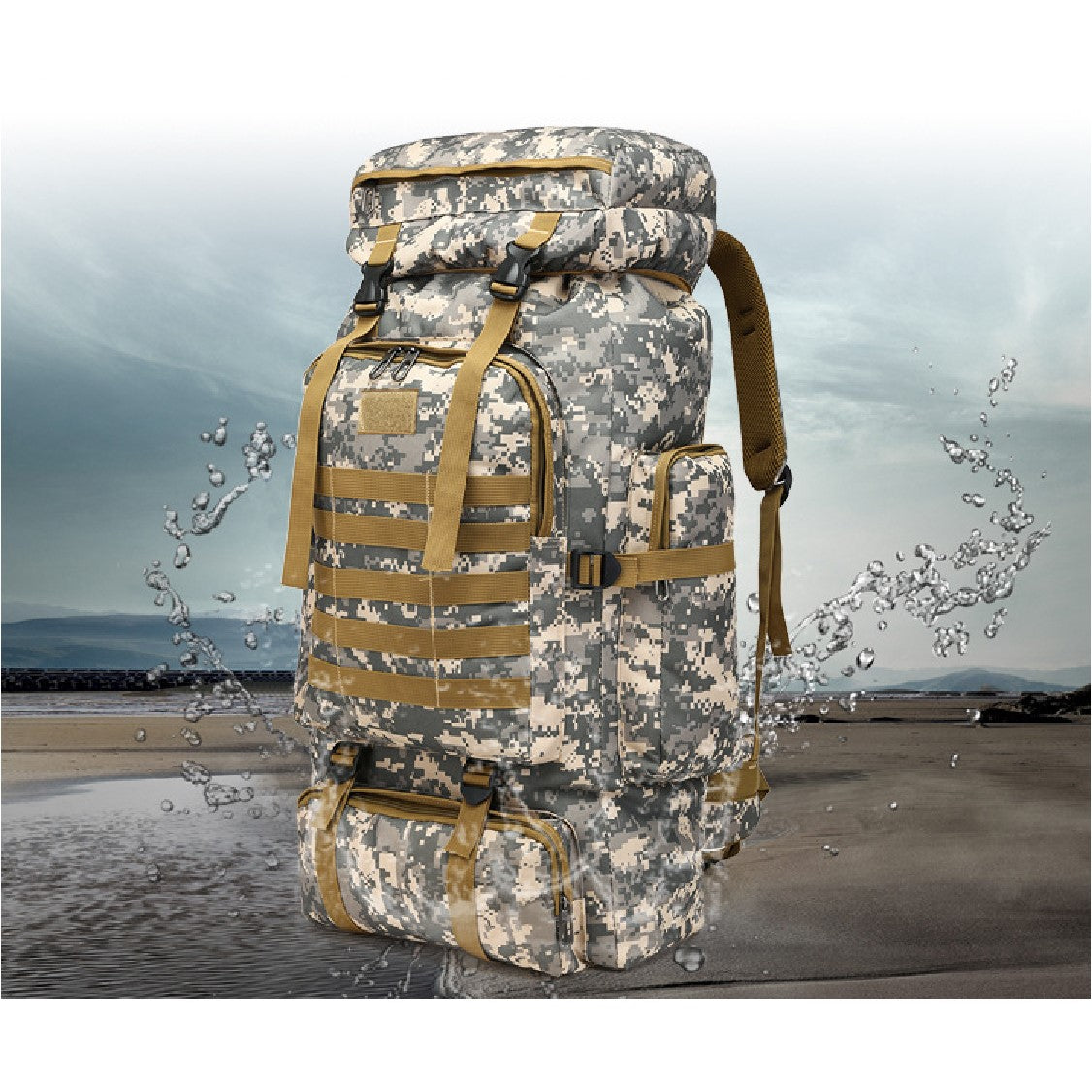 Back Pack Unit Military Tactical Hiking Waterproof Tramping Pack Back Pack Bag Camouf ...