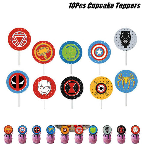 42Pcs Kids' Birthday Party Decoration The Avengers Banner Balloon Cake Topper