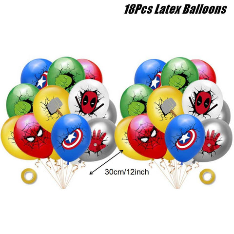 42Pcs Kids' Birthday Party Decoration The Avengers Banner Balloon Cake Topper