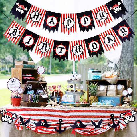 Cake Decorations Happy Birthday Banner - Pirate Theme Set B