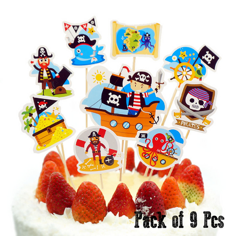 Cupcake Topper Cake Decorations Pirate Ultimate 9pcs