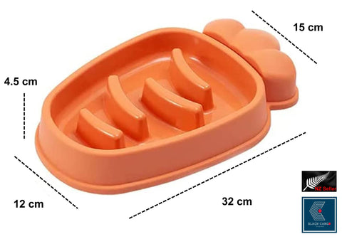 Large Slow Feeder Dog Bowls Anti-Chocking Pet Slower Feeding (Orange)