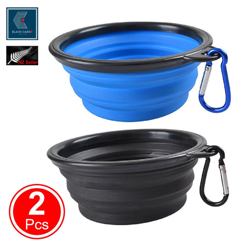 2Pack Collapsible Silicone Dog Bowls Water Bowl For Traveling Camping Walking