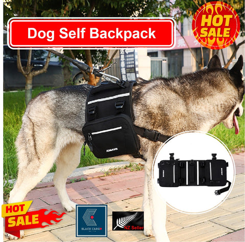 Adjustable Large Dog Pack Hound Dog Saddle Bag Backpack with Side Pockets
