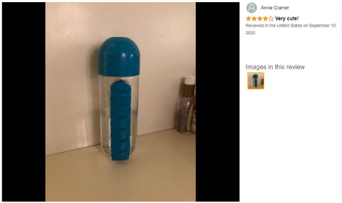 Pill Box Organizer with Water Bottle 600ML Travel Pill Organizer Drinking Cups