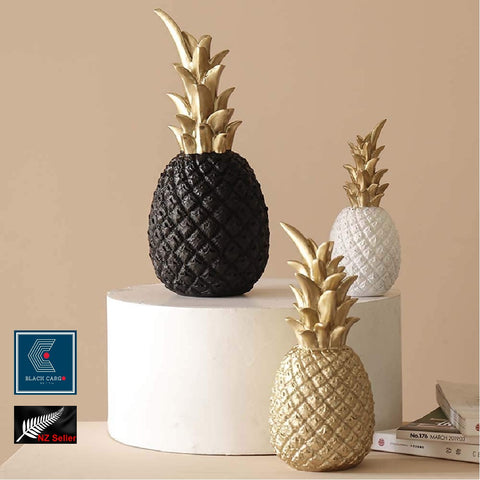 Medium Pineapple Figurines Sculpture Resin Innovative Decoration Home Staging Gold