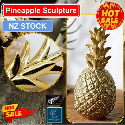 Medium Pineapple Figurines Sculpture Resin Innovative Decoration Home Staging Gold