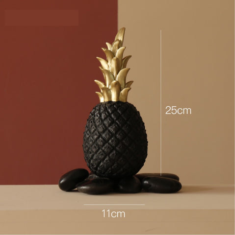 Artificial Pineapple Home Fruit-Shaped Desktop Decorations Living Room -Black