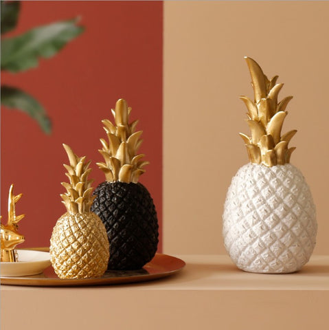 Artificial Pineapple Home Fruit-Shaped Desktop Decorations Living Room -Black