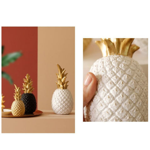 Artificial Pineapple Home Fruit-Shaped Desktop Decorations Living Room -Black