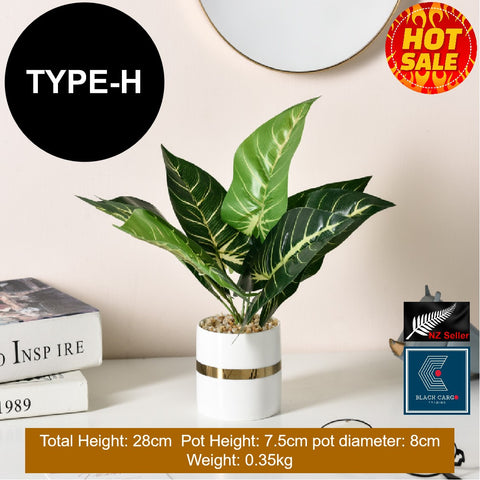 Plant Pot with Artificial Plant - H