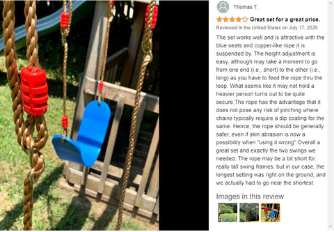 Kid's Outdoor Playground Tree Swing with Adjustable Ropes Kits-Blue