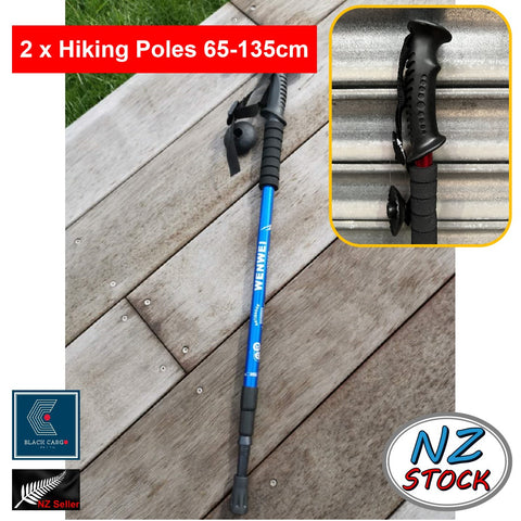 1 Pair Collapsible Hiking Poles Aluminum Lightweight Walking poles -Blue