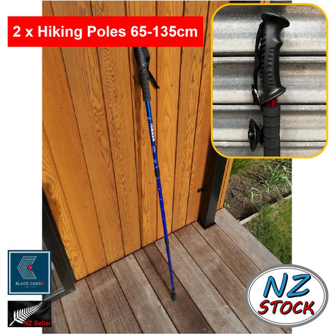1 Pair Collapsible Hiking Poles Aluminum Lightweight Walking poles -Blue