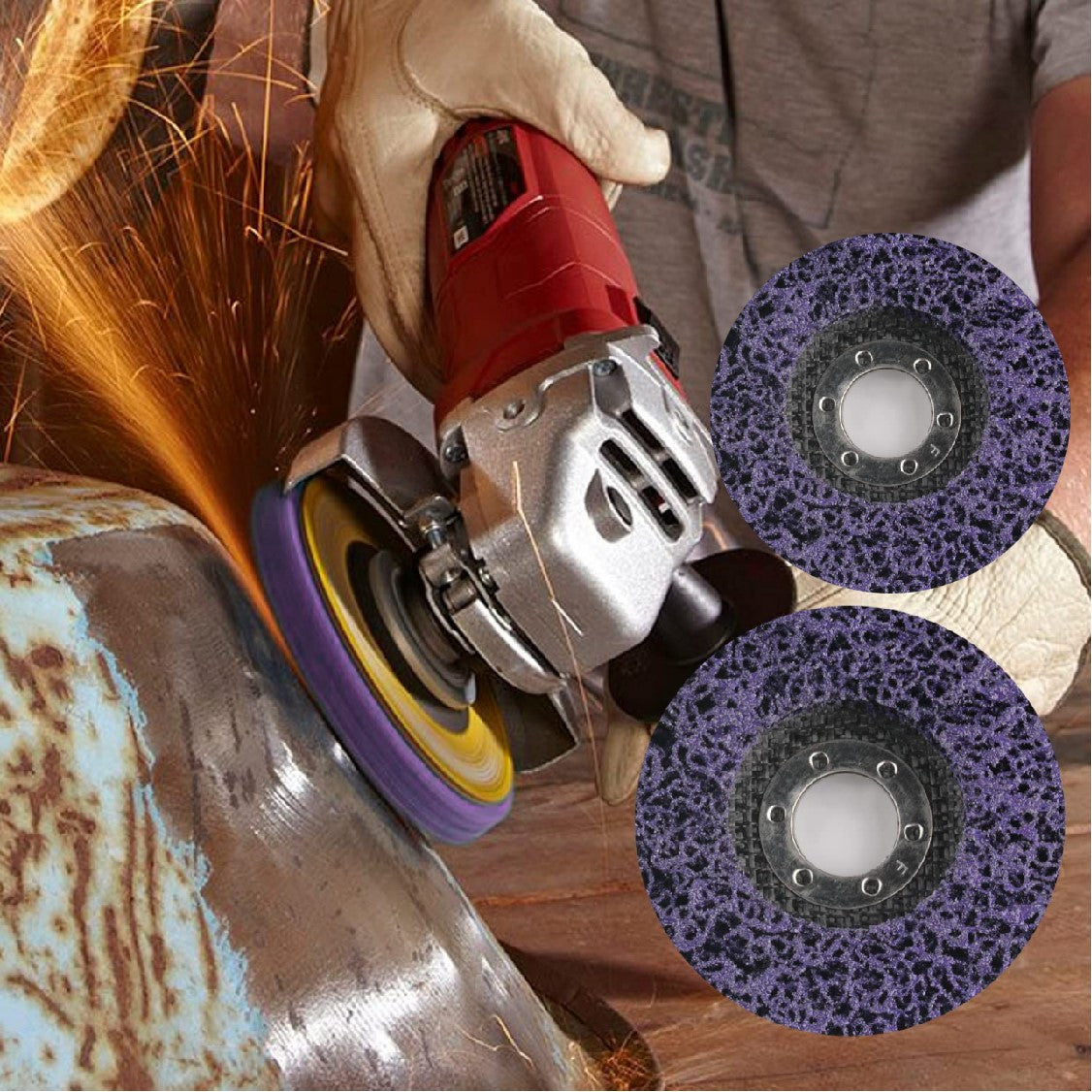 Abrasive Disc Wheel Paint Cleaner Rust Remover Oxidation for Angle Grinder 2Pcs - Referdeal