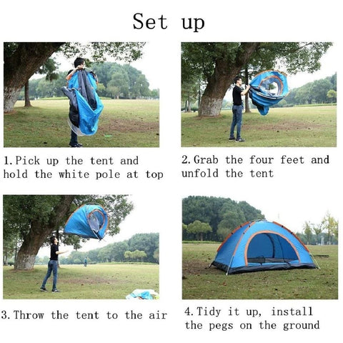 Instant Pop Up Lightweight Camping Tent Outdoor Easy Set Up 3-4 person tents