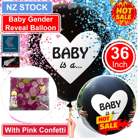 Baby Gender Reveal Balloon - Pink Confetti - Referdeal