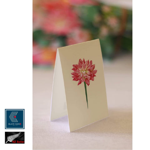 Pop Up Flower Bouquet Greeting Card 3D Birthday Festival Gift Card Dahlia