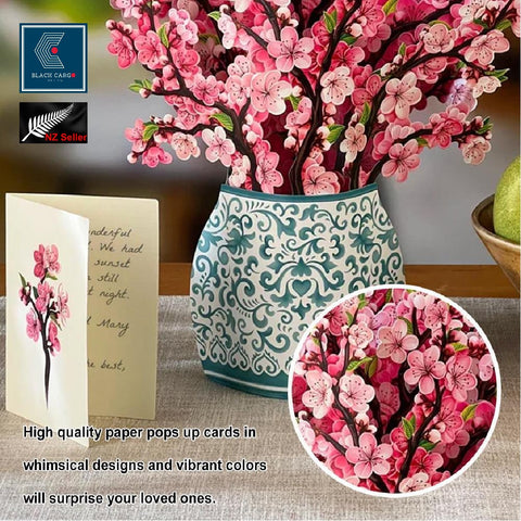 Pop Up Flower Bouquet Greeting Card 3D Birthday Festival Gift Card Tulip