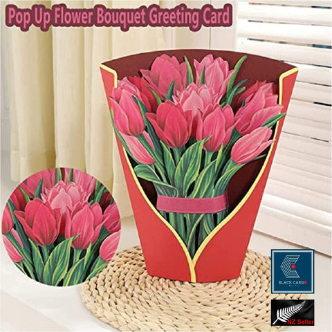 Mother’s Day Gift Pop Up Flower Bouquet Greeting Card 3D Birthday Festival Gift Card Lily