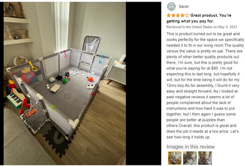 Portable Playpen Baby Safety Gate Play Pen Play Gym Mat 182cm