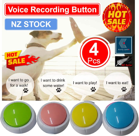 4Pack Dog training Voice Recording Button set Dog Buttons Training Buzzer