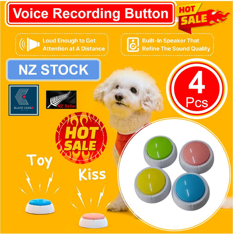 4Pack Dog training Voice Recording Button set Dog Buttons Training Buzzer