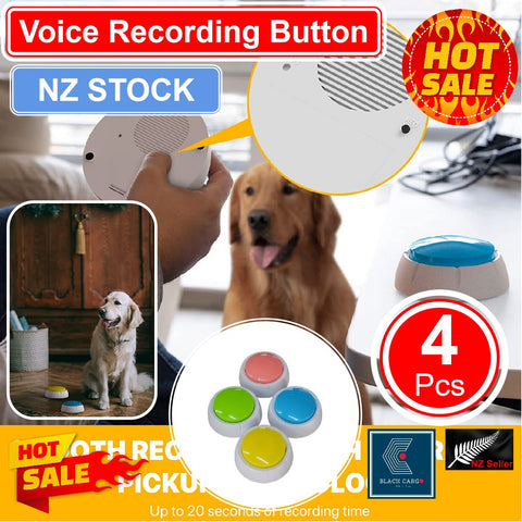 4Pack Dog training Voice Recording Button set Dog Buttons Training Buzzer