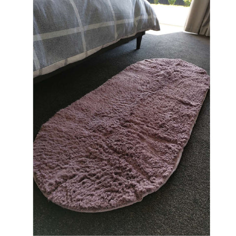 Shaggy Fluffy Rug Mats Bedside Bathroom 160cm x 60cm - Lavender