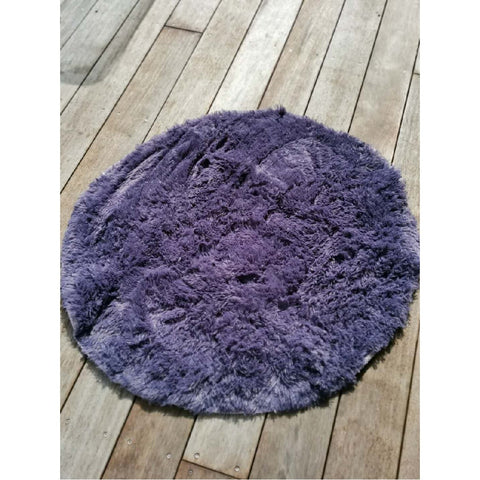 Floor Rug Bathroom Shaggy Fluffy Round Rug Mats Rug Lavender 95cm Diameter