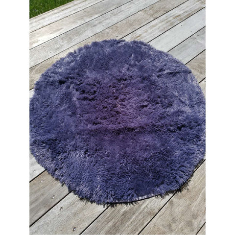 Floor Rug Bathroom Shaggy Fluffy Round Rug Mats Rug Lavender 95cm Diameter