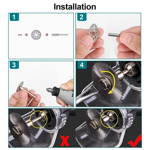 60-Pack Rotary Cutting Wheels Tool Kit Diamond Cutting HSS Circular Saw Blades