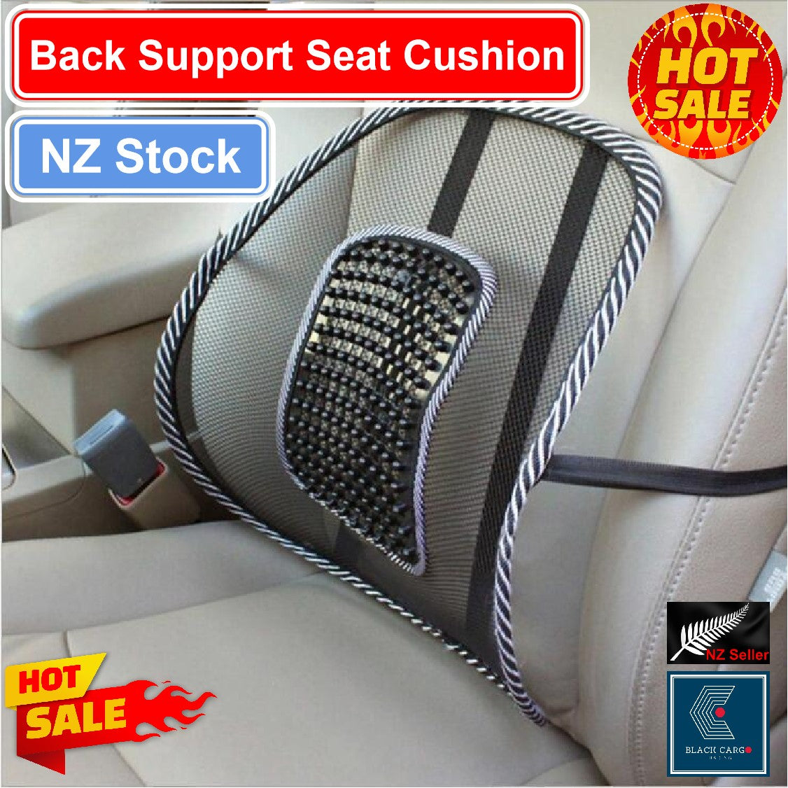 Back Support Seat Cushion with Breathable Massage - Referdeal