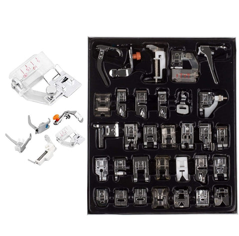 Sewing Machine Presser Foot Feet Kit Set 32Pcs Brother Singer Elna Janome Sewing