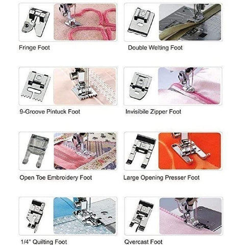 Sewing Machine Presser Foot Feet Kit Set 32Pcs Brother Singer Elna Janome Sewing