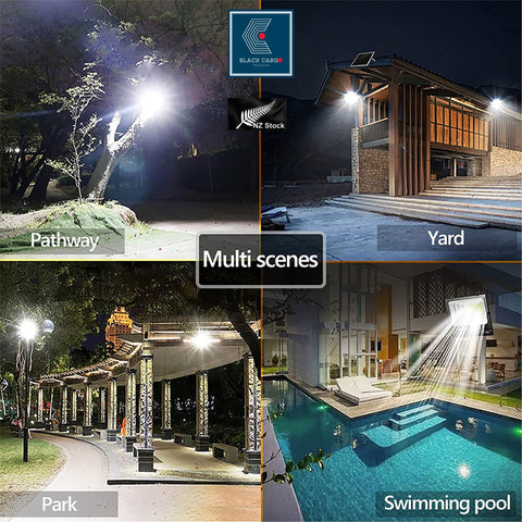 Solar Lights Large Outdoor Flood Light 30W Security Lights with Remote Control