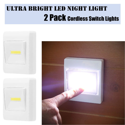 Ultra Bright Led Night Light Cordless Under Cabinet Kitchen Switch Lights 2Pack