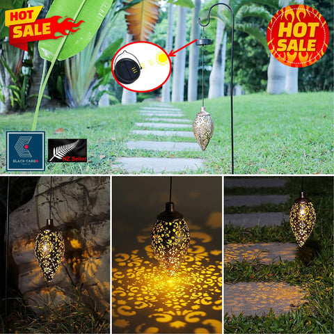 Solar Hanging Lantern Light Waterproof Metal Decorative Garden Decorative Lamp