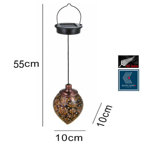 Solar Hanging Lantern Light Waterproof Metal Decorative Garden Decorative Lamp