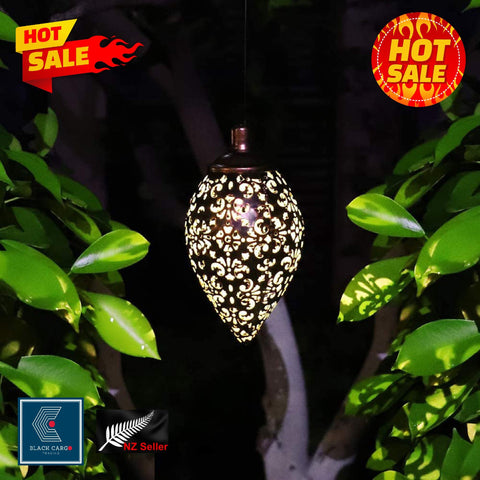 Solar Hanging Lantern Light Waterproof Metal Decorative Garden Decorative Lamp