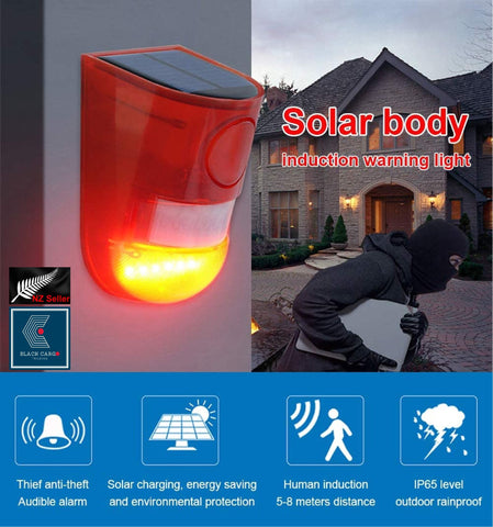 Solar Security Light Alarm IP65 Waterproof PIR LED Motion Sensor 129db